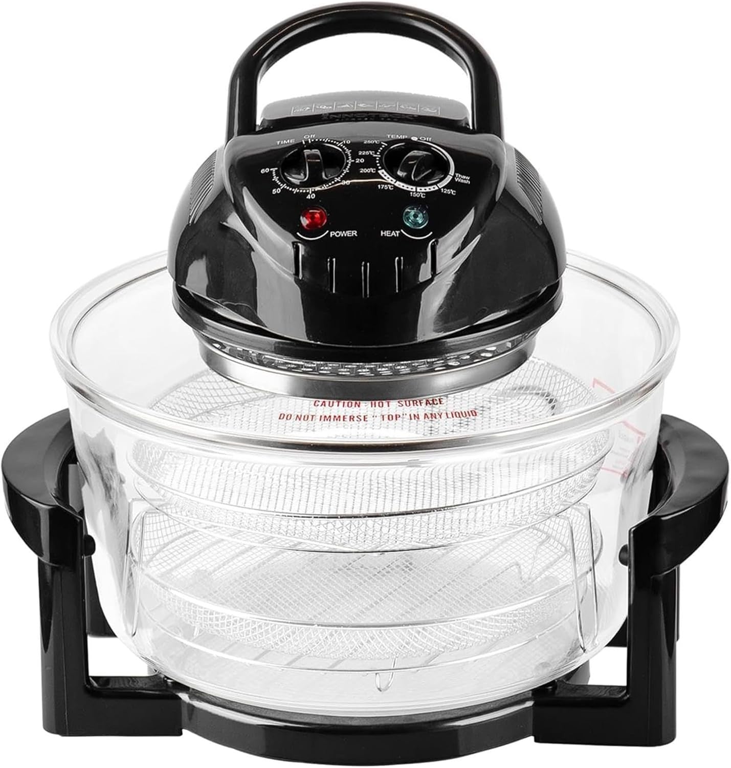 12–17L Halogen Air Fryer Oven | Glass Bowl | Extender Ring | Adjustable Temp