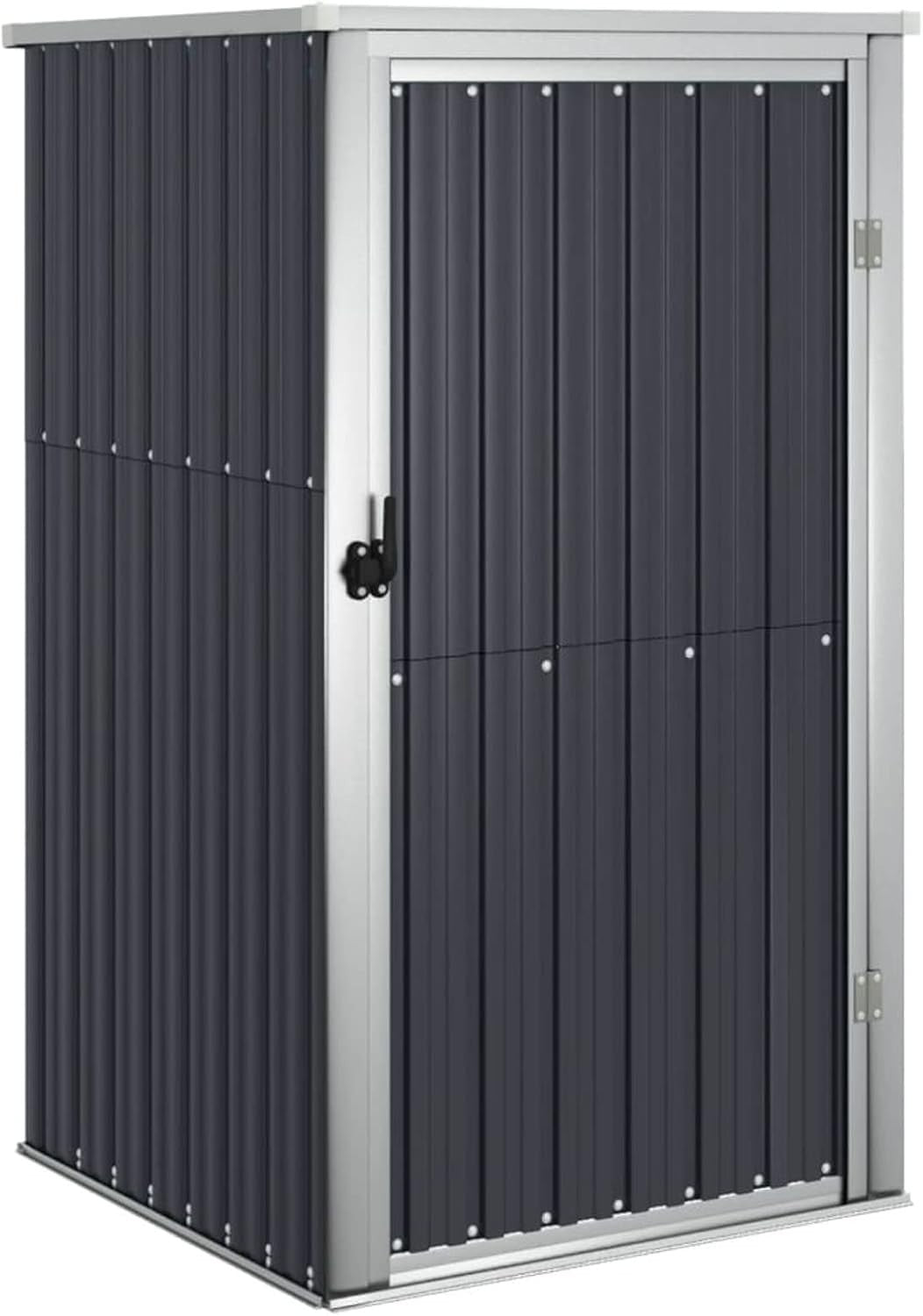 Outdoor Metal Garden Shed Storage House with Sloped Roof & Handle 88x89x161cm