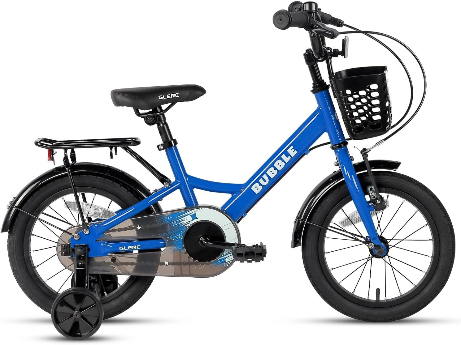 12 Inch Kids Bike with Basket Stabilisers Rear Rack Bicycle Age 3-5