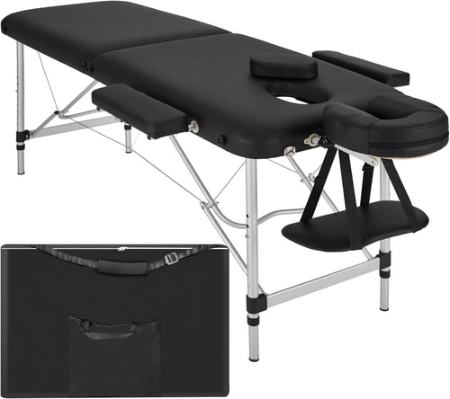Portable 2 Section Massage Table Foldable Spa Beauty Bed 60cm Adjustable Black