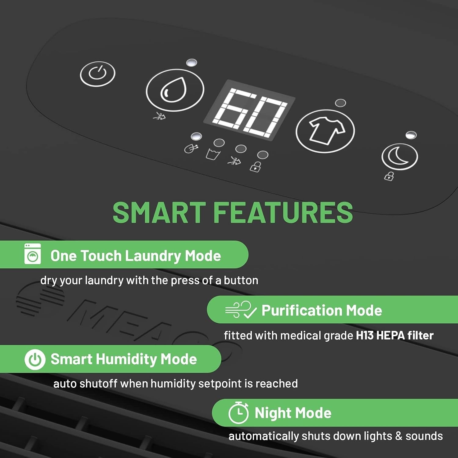 10L Dehumidifier HEPA Air Purifier Ultra Quiet Laundry Mode 42m²