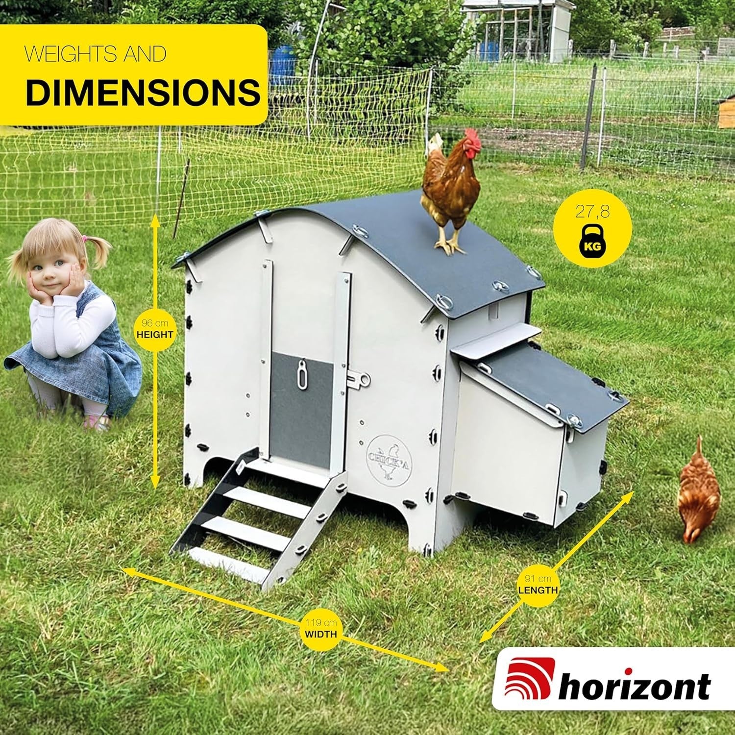 Small Chicken Coop House Fox Proof 4 Hens Recycled Plastic