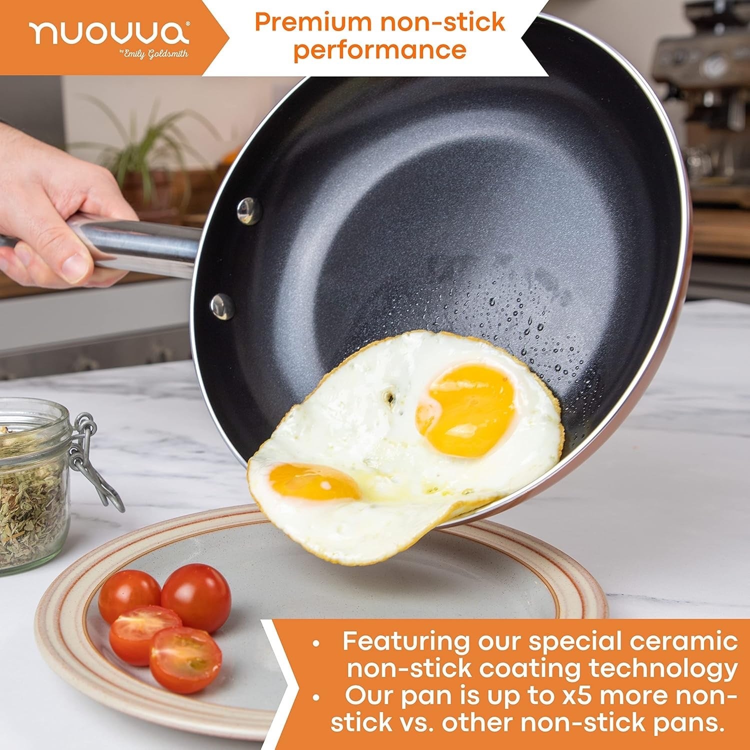 8pcs Copper Non Stick Cookware Set with Lids – Induction & Gas Safe Pots