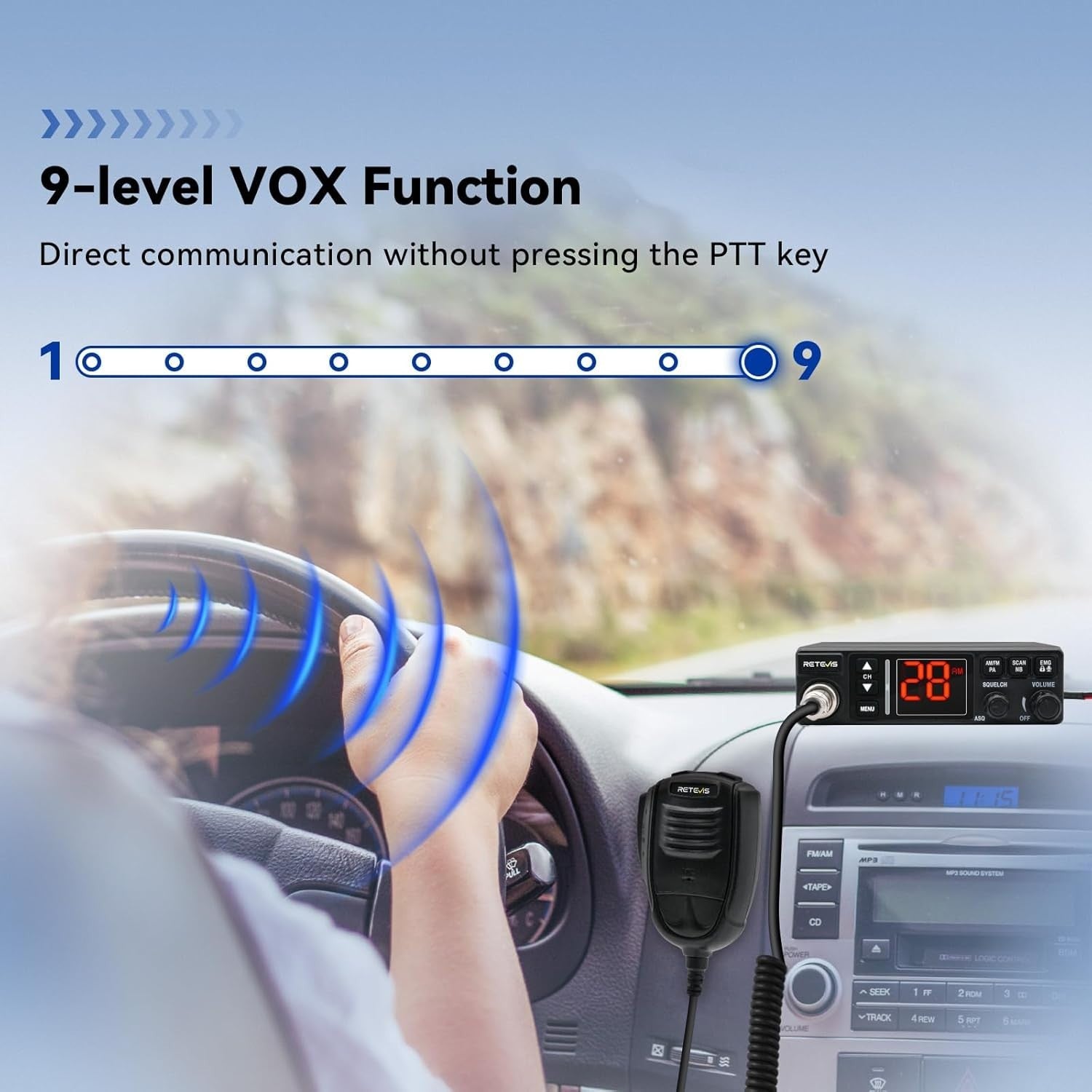 40-Channel CB Radio AM/FM Truck Caravan Off-Road 12/24V VOX PA System