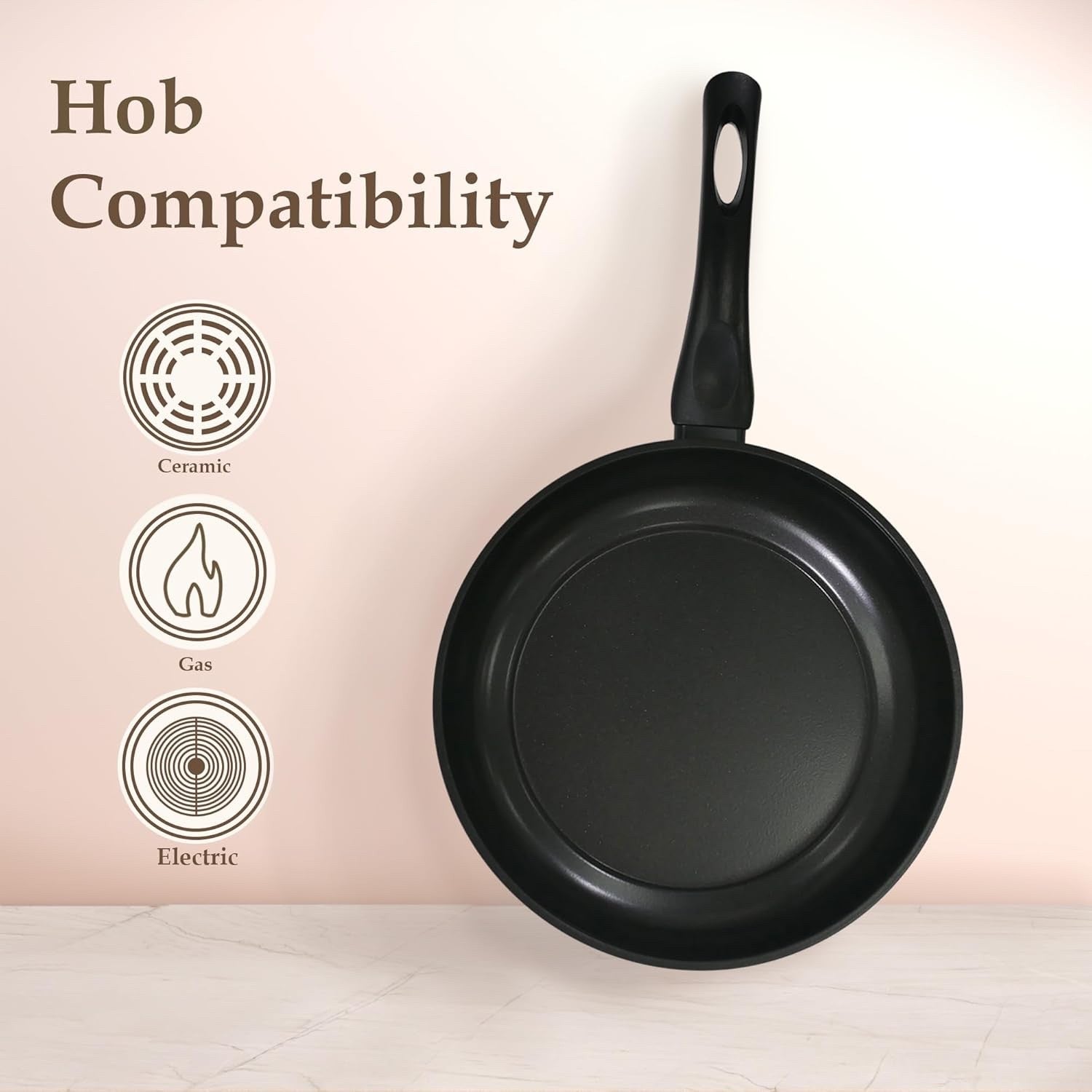 7Pcs Black Carbon Steel Non Stick Cookware Set Pots and Pans with Glass Lids