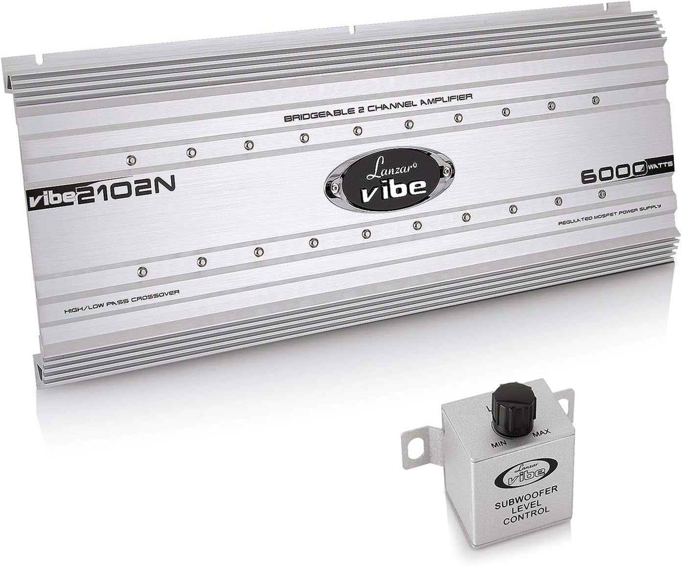 VIBE2102N 2-Channel Car Amplifier 6000W MOSFET with Bass Control