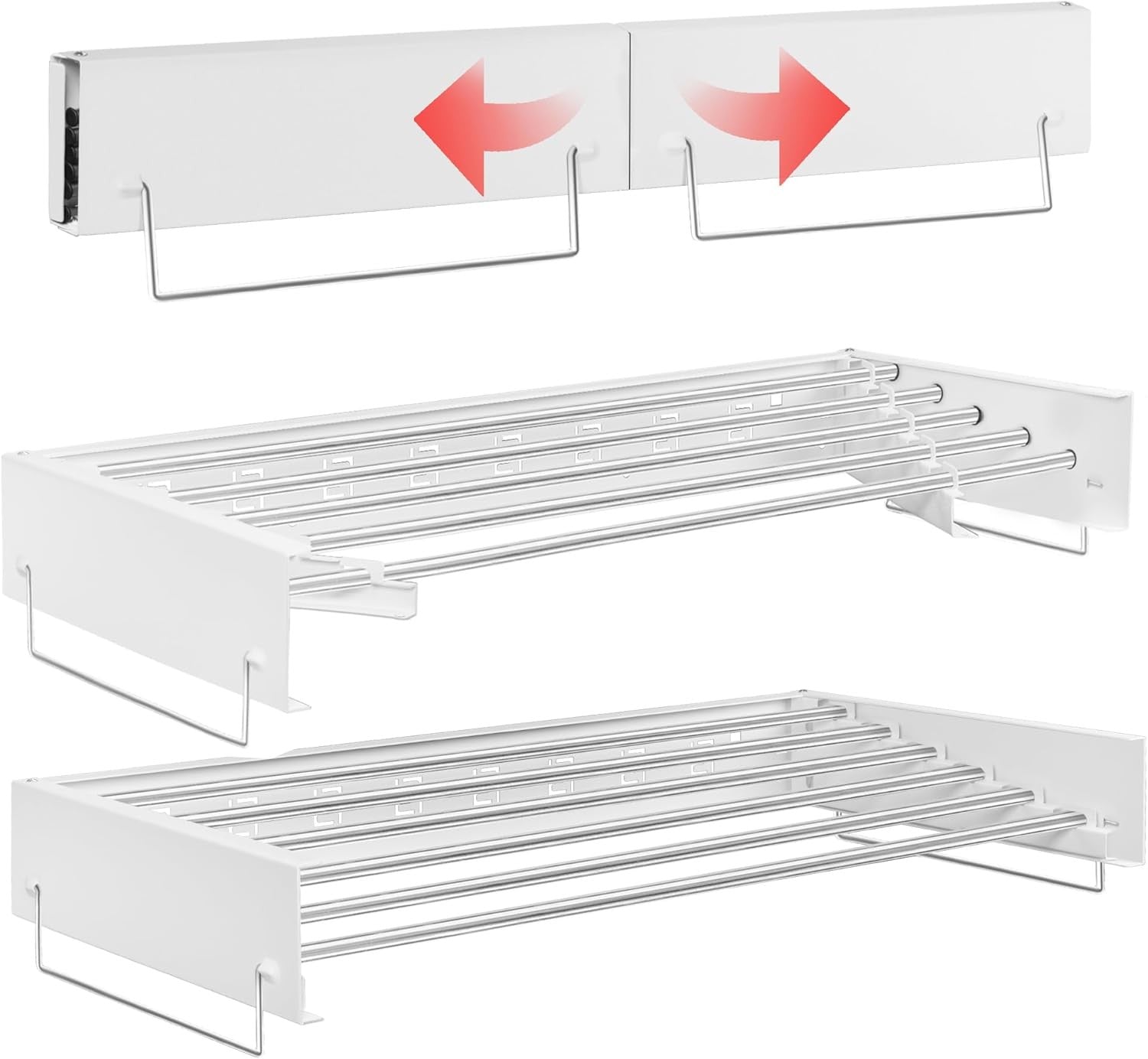 Wall Mounted Retractable Clothes Airer Folding Drying Rack Space Saving