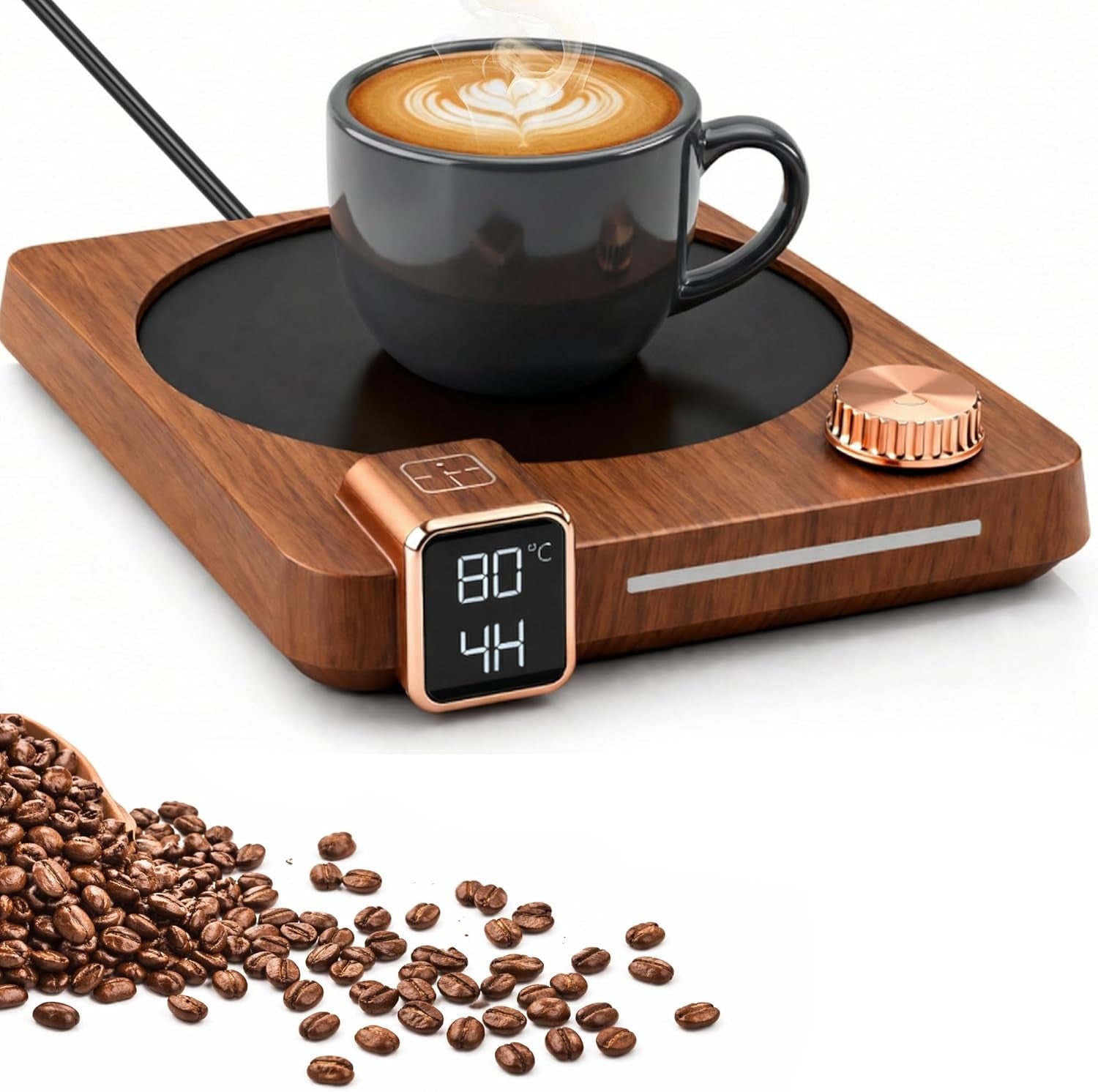 40W Coffee Mug Warmer 9 Temp 40-80°C 12H Timer LCD