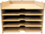 A3 Paper Storage Shelf 5-Tier Stackable Desk Organizer MDF Beige