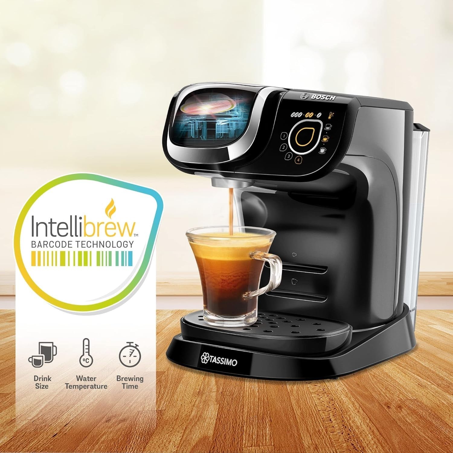 Pod Coffee Machine 1.3L Auto Clean Programmable Slim Design 1500W Espresso Maker