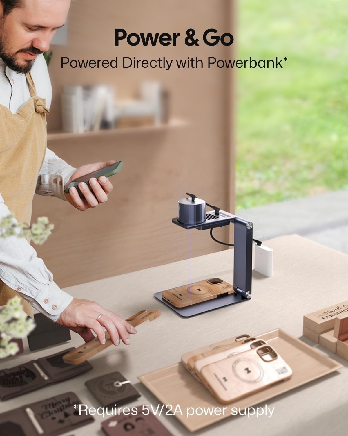 Portable Laser Engraver Mini Desktop Cutter for Wood Leather DIY Crafts