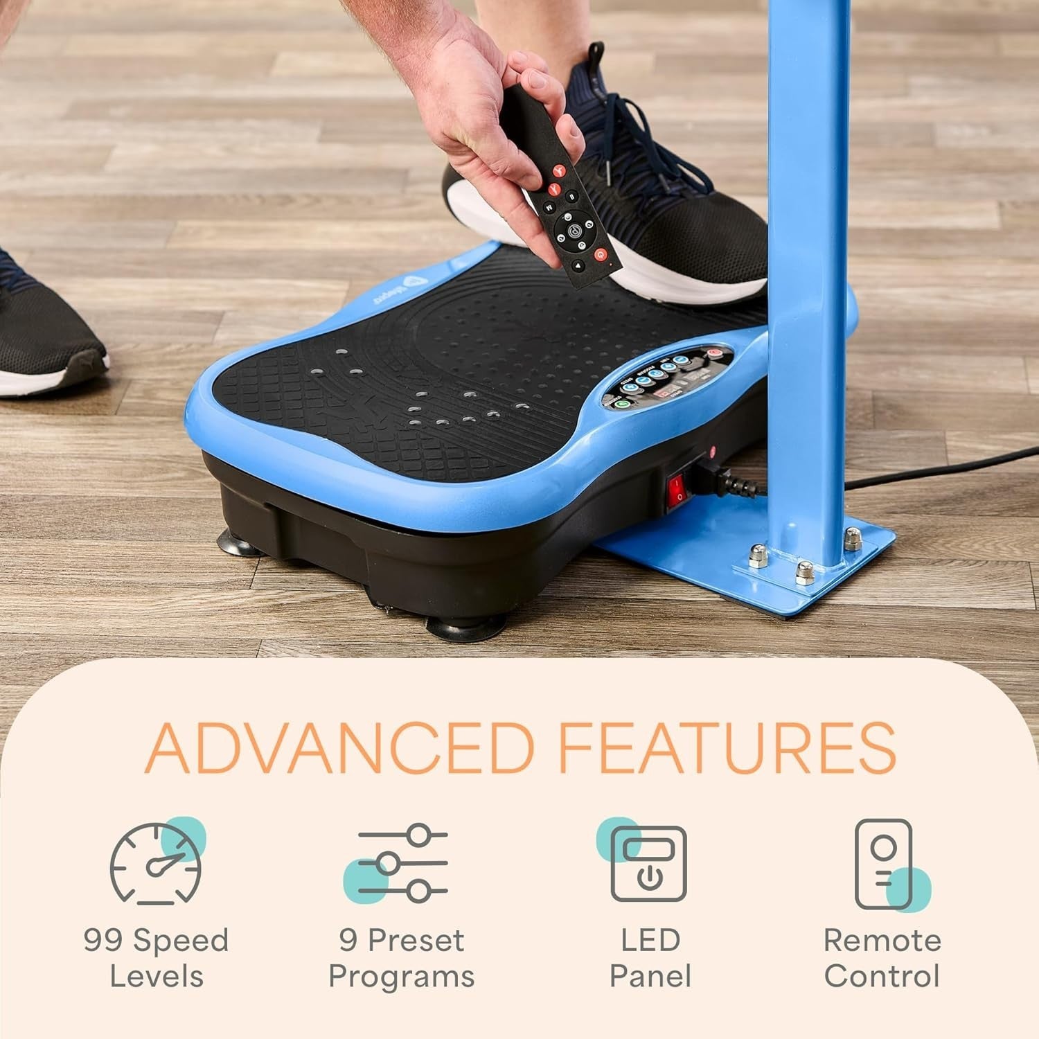 Vibration Plate with Handlebars 99 Speeds Bluetooth Lymphatic Trainer