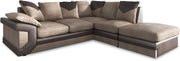 5-Seater Right Hand L-Shape Corner Sofa Fire Resistant Fabric & Leather