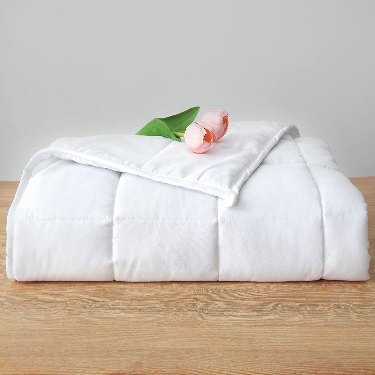 15lb Weighted Blanket Twin 48x72 White Cozy Sleep Comfort