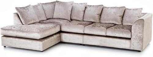 L Shape Mink Velvet Corner Sofa 5 Seater | Left Hand | Modular & Comfy
