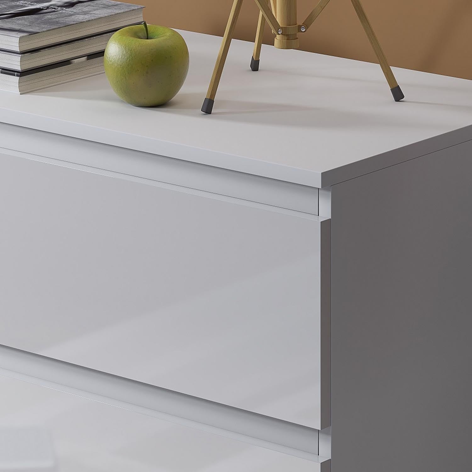 White Gloss Chest of 6 Drawers Modern Bedroom Storage Cabinet Unit