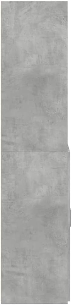 Modern Concrete Grey Storage Cabinet with Doors & Shelves for Living Room