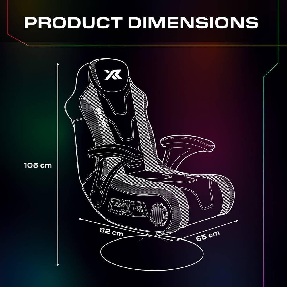RGB Gaming Chair Pedestal Stereo Bluetooth LED Lights Faux Leather