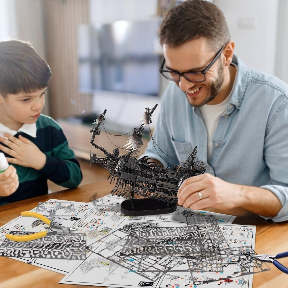 3D Metal Silent Ghost Pirate Ship Puzzle – Durable DIY Model Kit