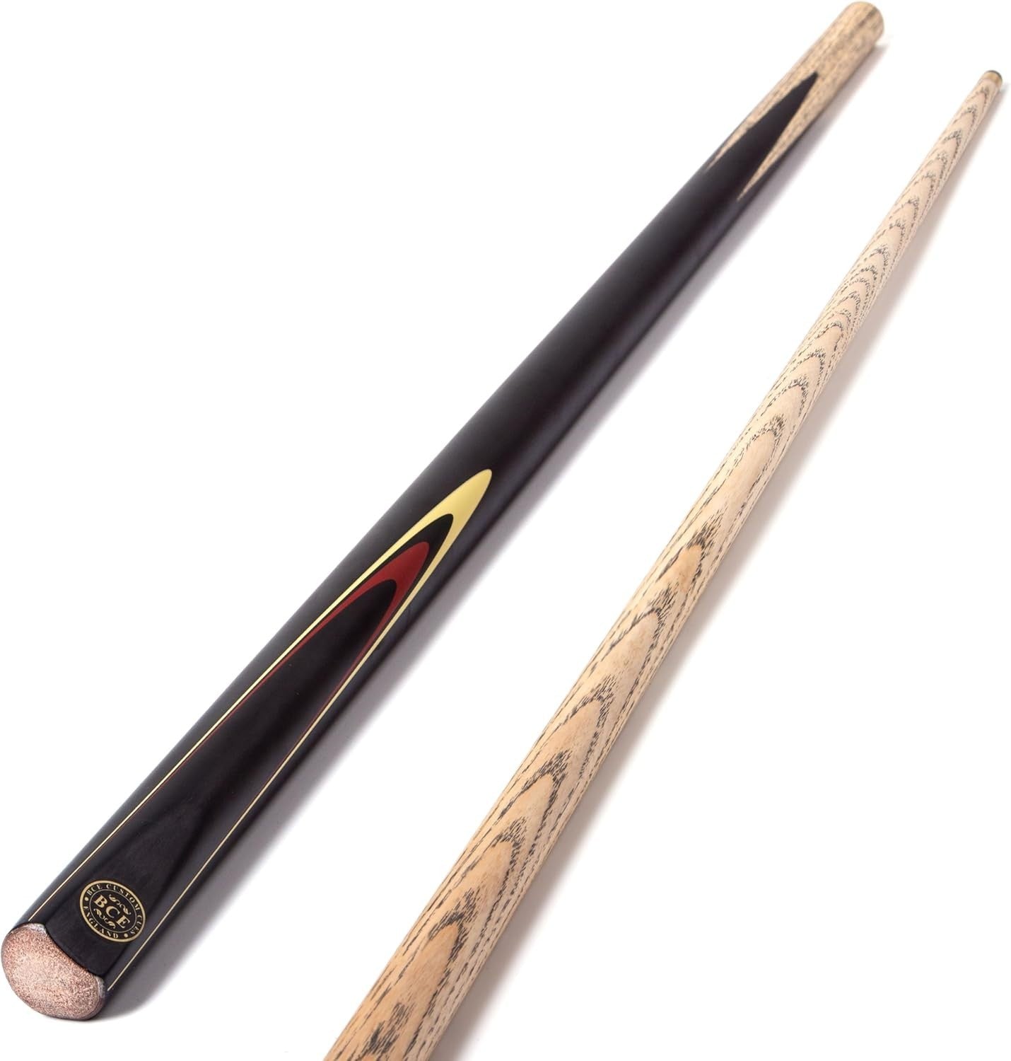 57" Ash Snooker Pool Cue 2pc Brass Joint 9.5mm Tip Soft Case