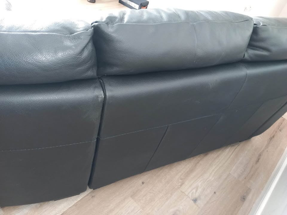 Luxe Black Leather Corner Sofa (PTP)