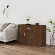 Modern Wood Effect Sideboard Cabinet 3 Drawer Storage Buffet for Living Room