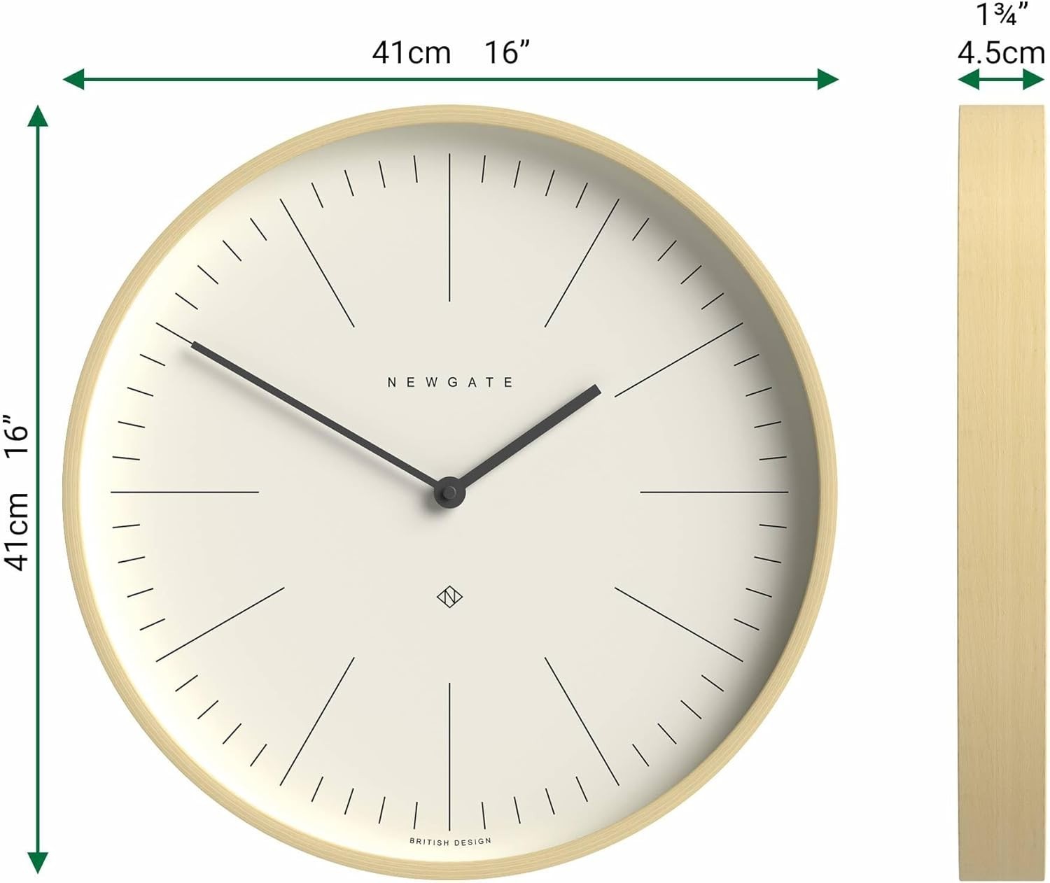 40cm Silent Wall Clock Modern Plywood Red Marker Dial Scandinavian Style