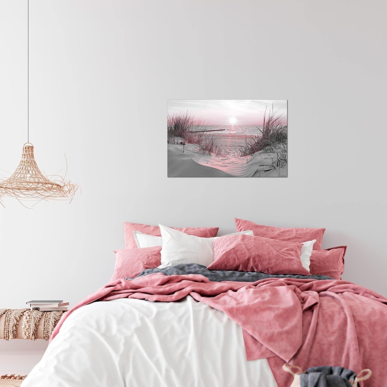 Beach Sunset Canvas Wall Art Modern Seascape Print Living Room Bedroom Decor
