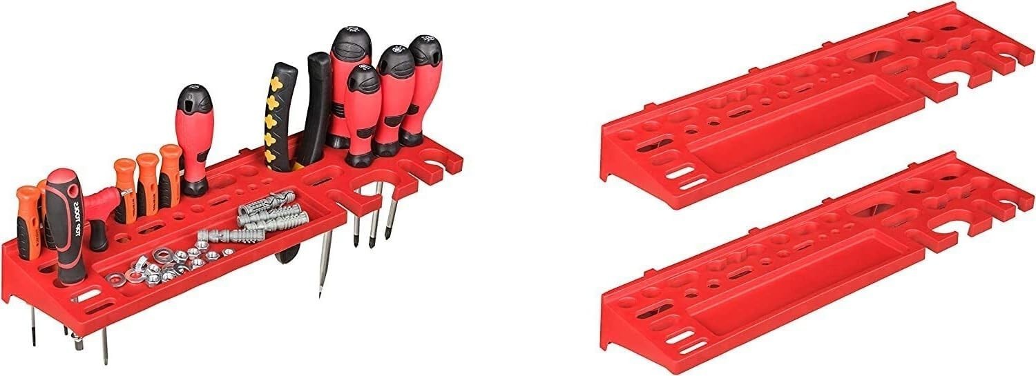 Wall Mounted Garage Tool Organizer Peg Board Storage Rack Set