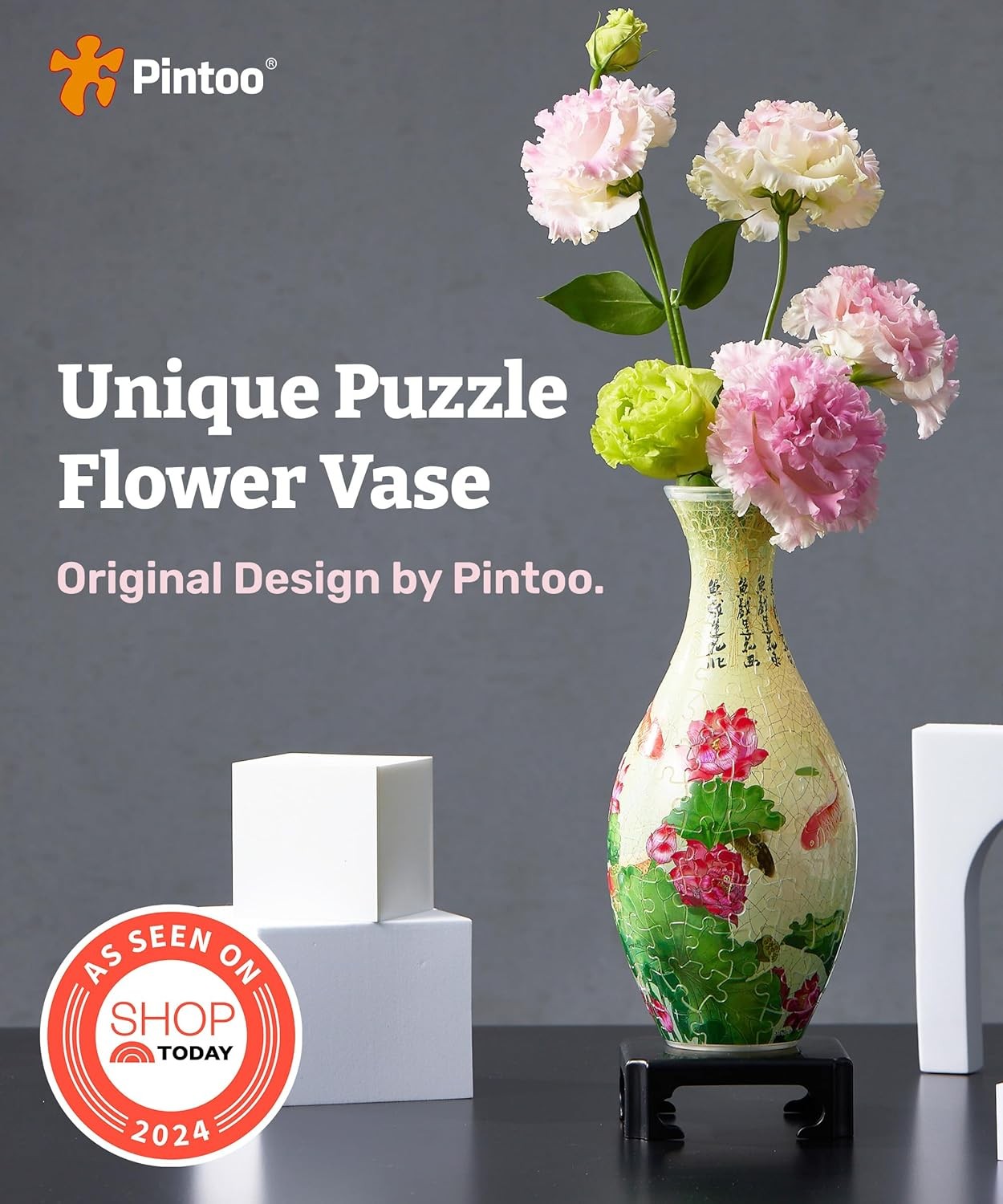 3D Puzzle Flower Vase 160 Piece Translucent Lotus Decorative Home Gift