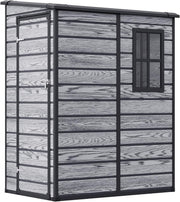 Plastic Garden Shed 4.5x3.6ft Outdoor Waterproof Storage with Floor & Window