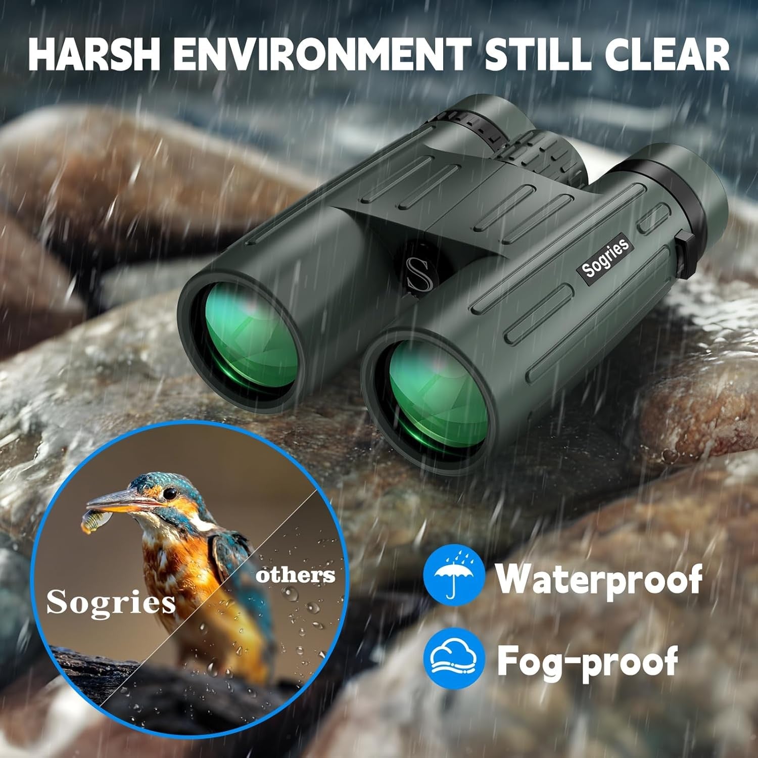 14x45 HD Binoculars with Phone Adapter Tripod Waterproof Fogproof Outdoor Travel
