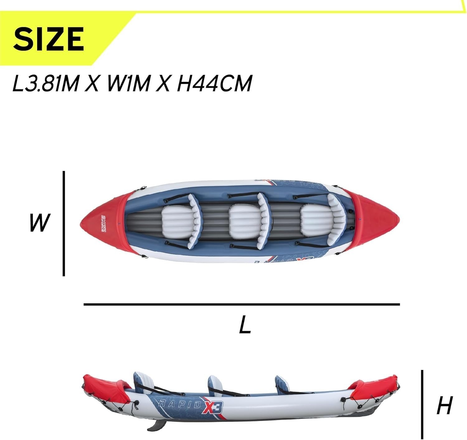 3 Person Inflatable Kayak Set w/ Paddles Pump Seats Carry Bag