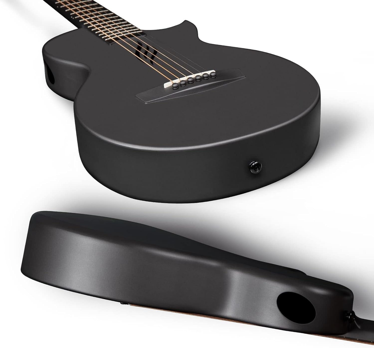 Carbon Fiber Travel Acoustic Guitar 1/2 Size w/ Case Bundle