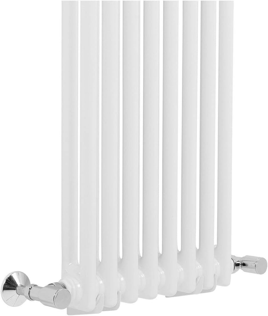 Vertical Double Column Radiator 1500x380mm White Cast Iron Style