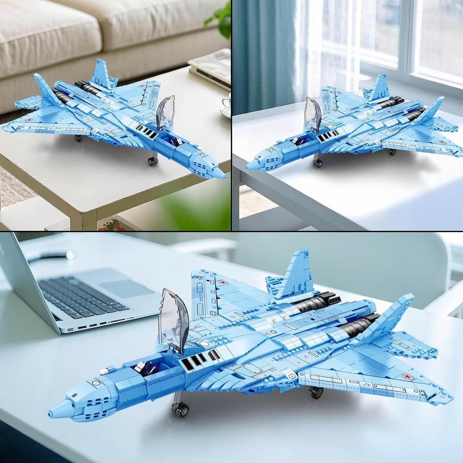 Fighter Jet Model Kit 1456pcs Military Aircraft Block Set Adults 14+
