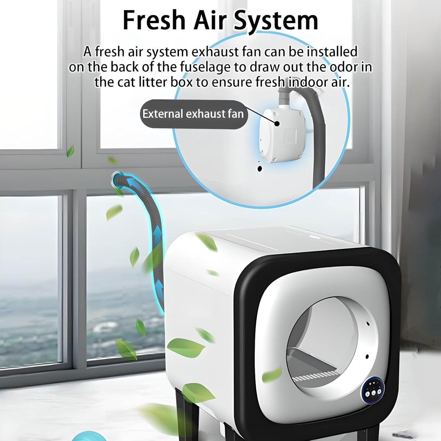 Self Cleaning Cat Litter Box APP Video Monitor 72L Smart Auto Blue