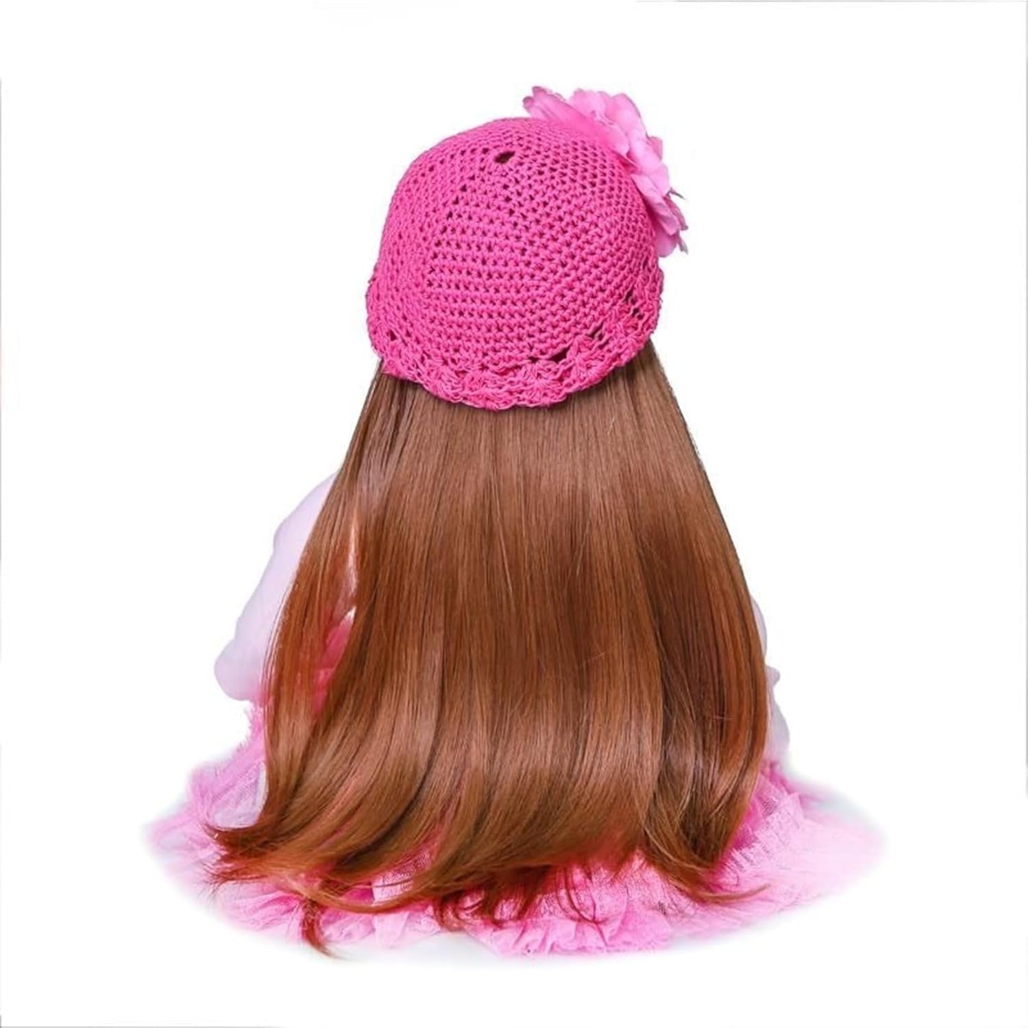 24in Lifelike Reborn Baby Girl Doll Soft Silicone Vinyl Long Hair
