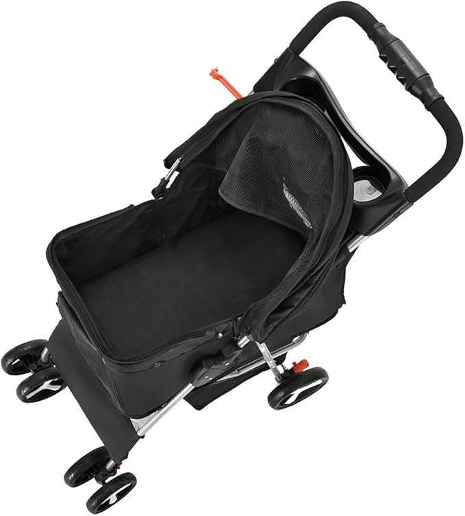 Dog Pet Stroller Foldable Pushchair Travel Pram 4 Wheel Jogging Carrier