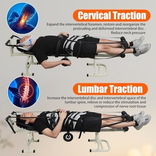 Lumbar Traction Table Spinal Decompression Bed for Back & Neck Pain