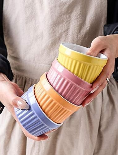 6 Pcs Purple Porcelain Ramekins 3.5in Microwave Oven Freezer Safe