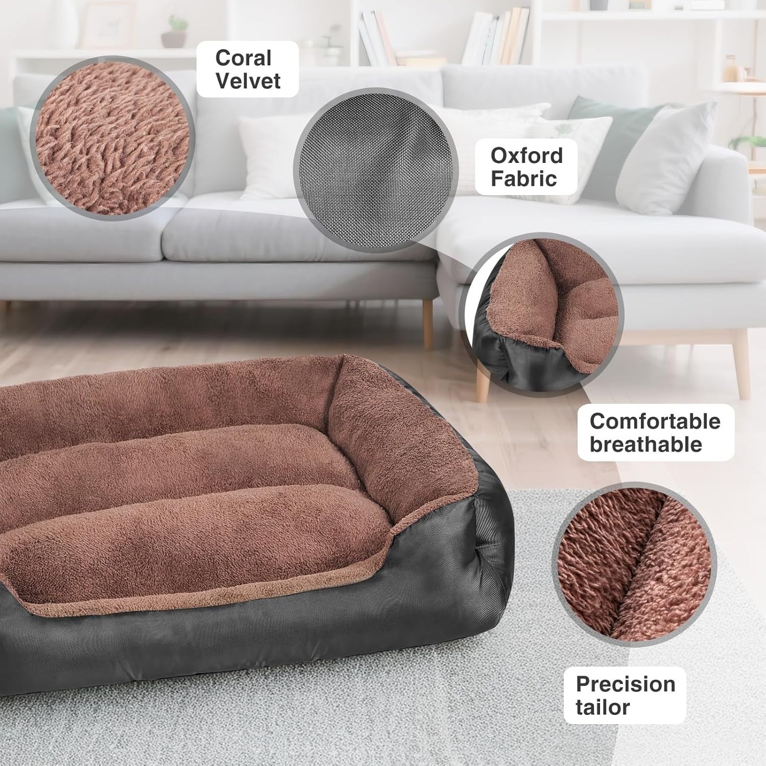 Extra Large Dog Bed 110x90x22cm Washable Calming Non Slip
