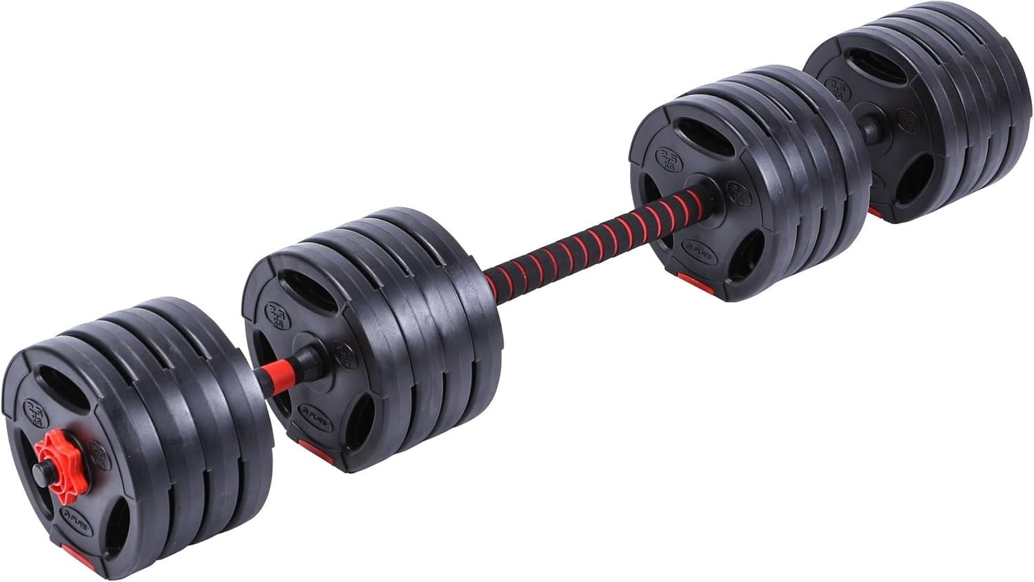 Hybrid Adjustable Dumbbells Pair 40KG Neoprene Home Gym Weights