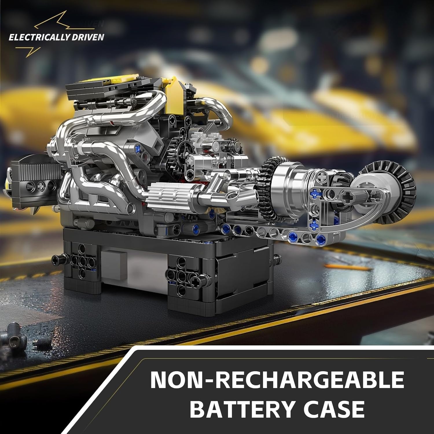 Functional DIY V8 Engine Model Kit with Moving Pistons & Rotating Crankshaft