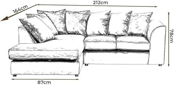 Cream 4 Seater L Shaped Corner Sofa with Footstool – Left Hand Sectional