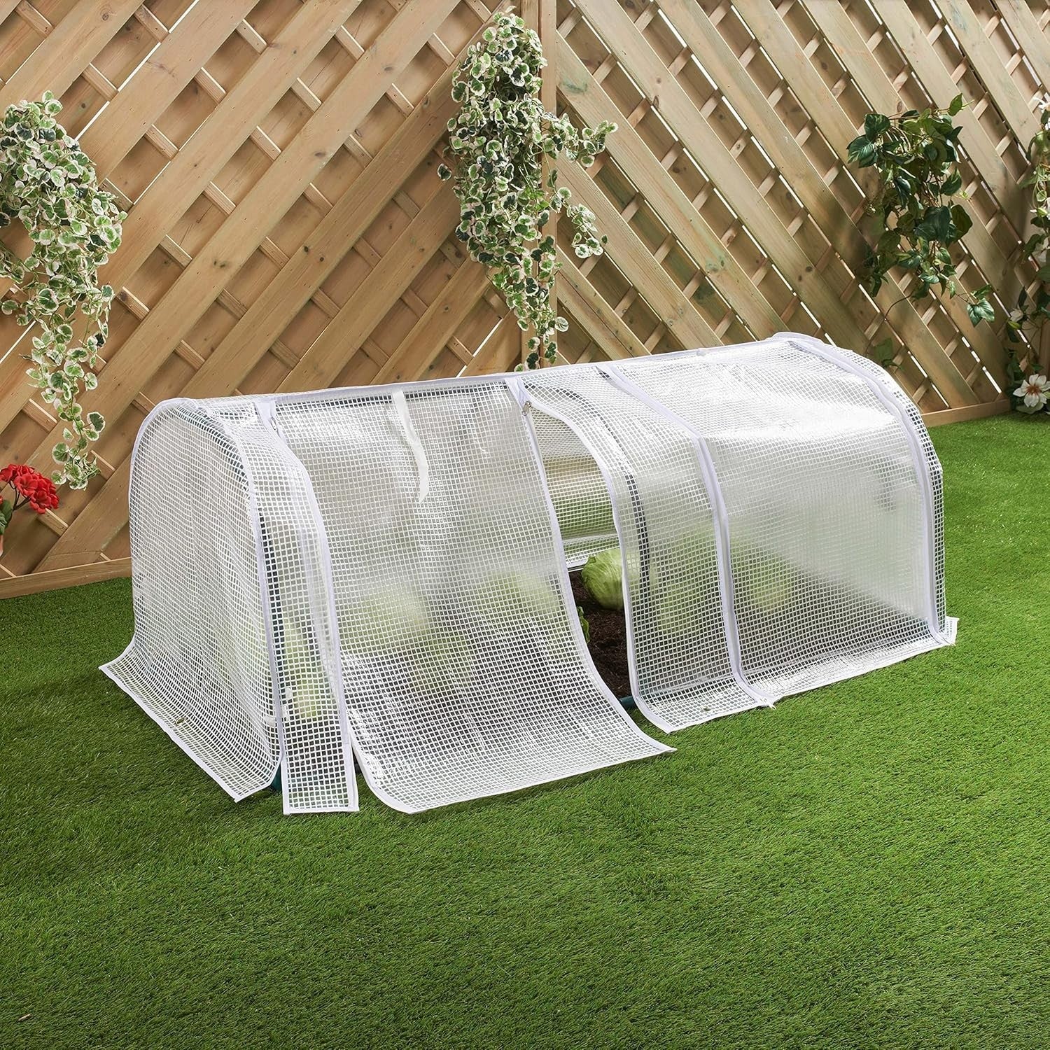 Polytunnel Greenhouse 2 Section with Reinforced PE Cover & Steel Frame 130cm