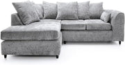 Light Grey 4 Seater Corner Sofa LH – Modular L Shape Fabric Settee Suite