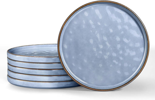 7.9in Ceramic Dinner Plates Set of 6 Scratch Resistant Microwave