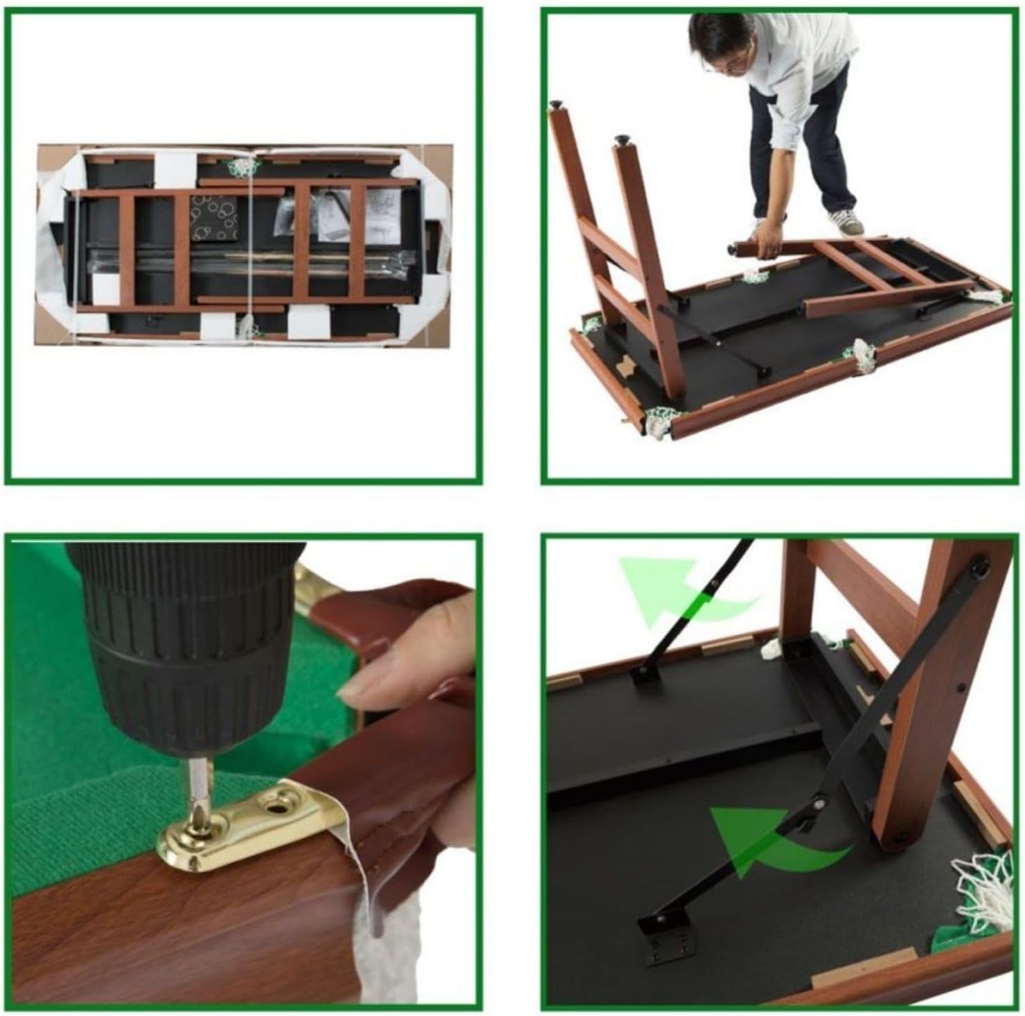 Foldaway Family Pool Table 4.5FT Space Saving Billiards Game Set