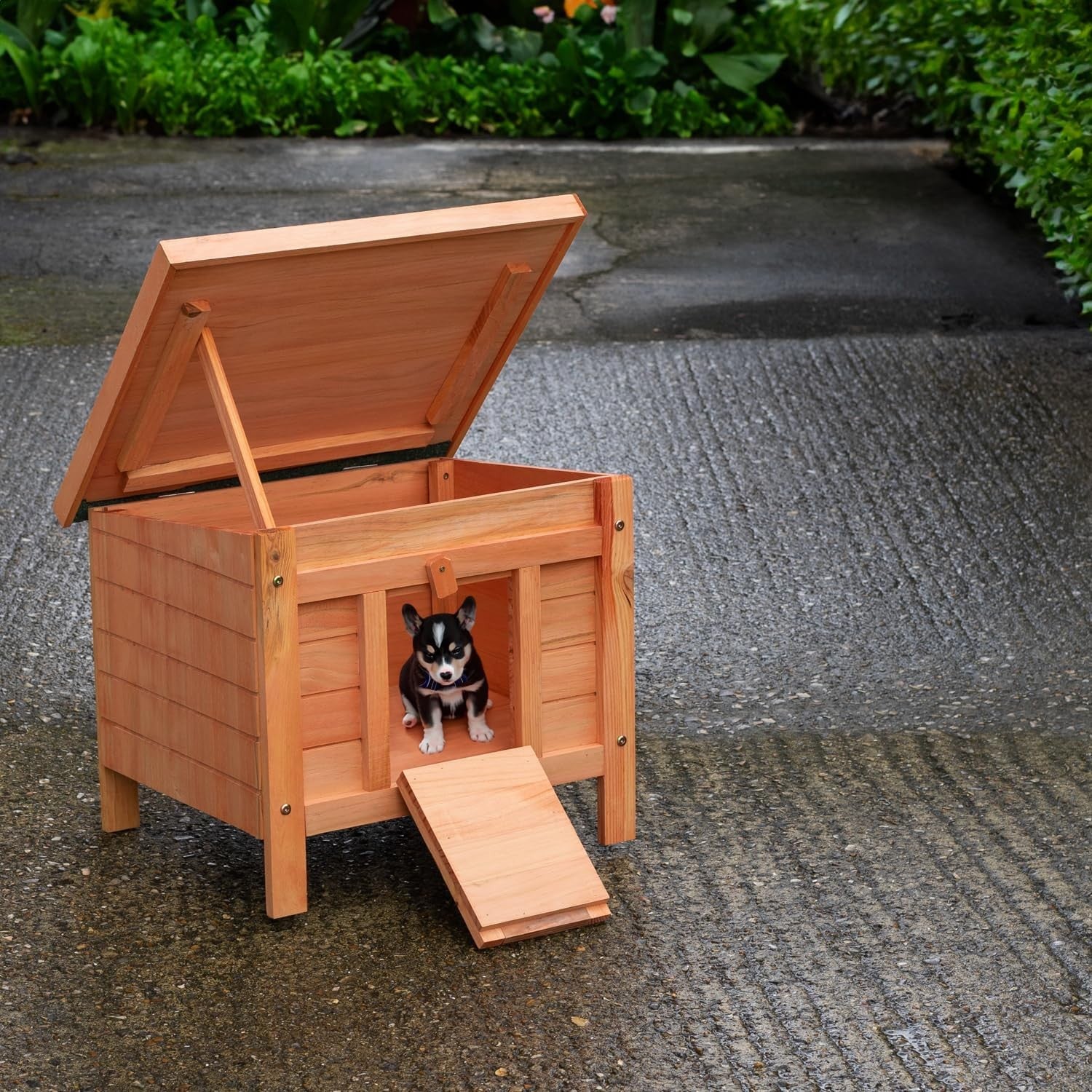 Wooden Animal Shelter Outdoor Small Pet House Lockable Predator Proof